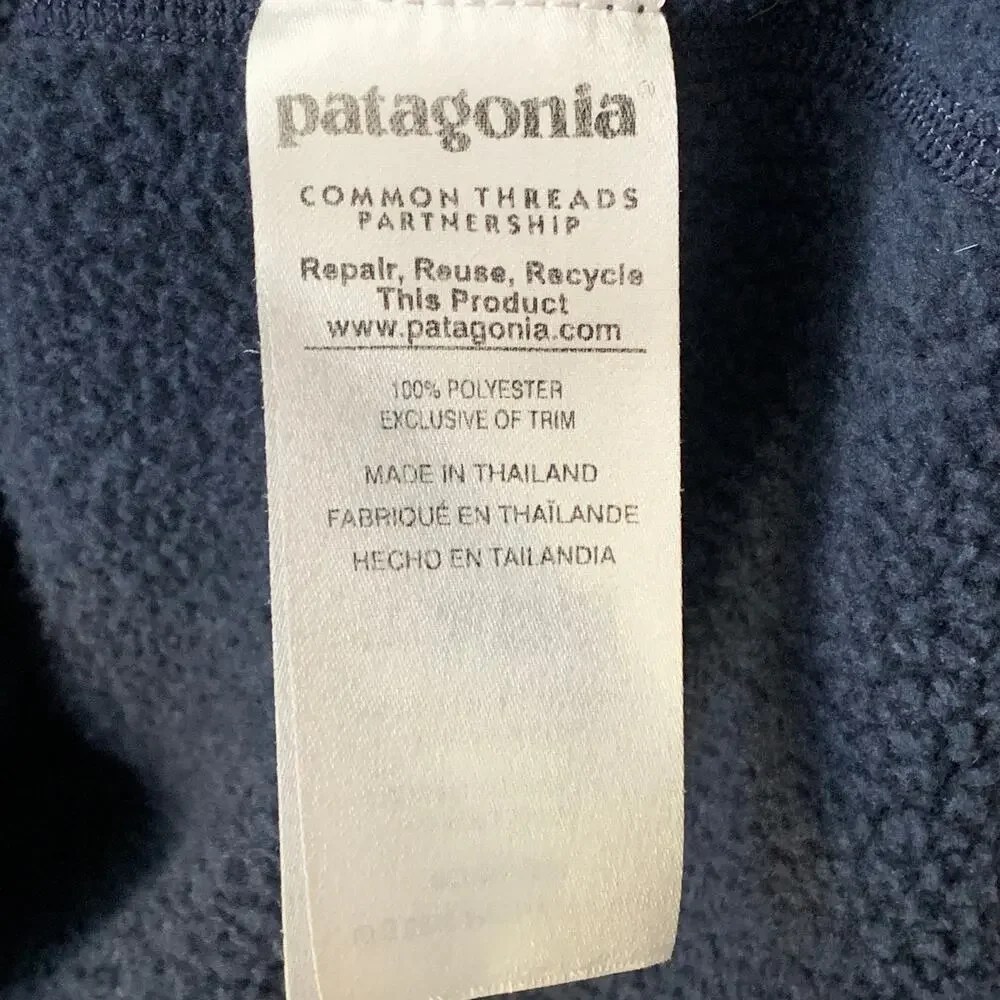 Patagonia Men's Better Sweater 1/4 Zip Fleece Pullover Jacket Navy Blue Size S